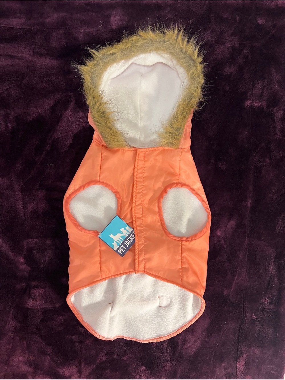 Coral Faux-Fur Trim Pet Jacket